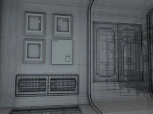 spaceship corridor hd 3D Model