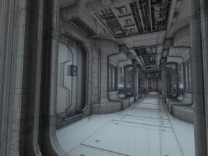 spaceship corridor hd Modelo 3D