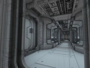 spaceship corridor hd 3D Model