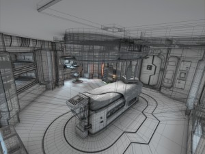 spaceship interior 3 hd 3D Model