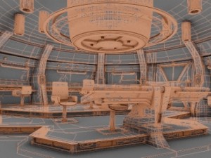 starship bridge command center Modello 3D