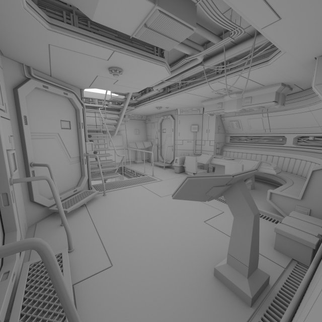 spaceship interior b hd 2 3D Model in Fantasy Spacecraft 3DExport