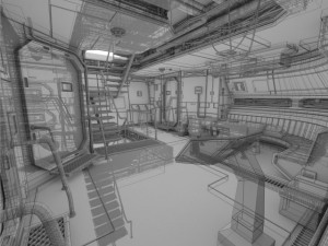 spaceship interior b hd 2 3D Model