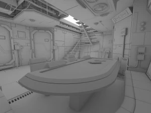 spaceship interior b hd 2 3D Model