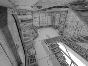 spaceship interior b hd 2 3D Model