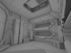 spaceship interior b hd 2 3D Model