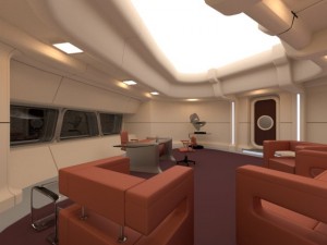 starship interior  captains office Model 3D