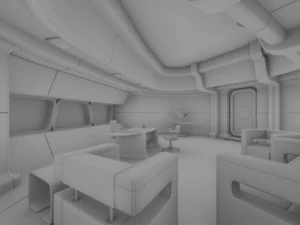 starship interior  captains office 3D Model
