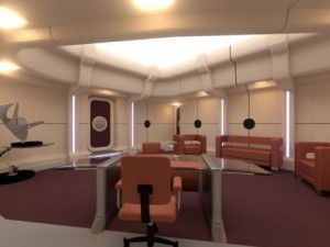 starship interior  captains office 3D Модель