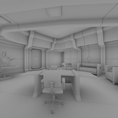 starship interior captains office 3D Model in Office 3DExport