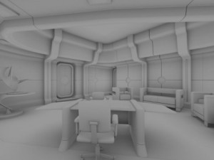 starship interior  captains office 3D Модель