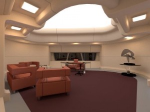 starship interior  captains office 3D Модель