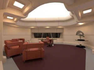 starship interior  captains office 3D Model