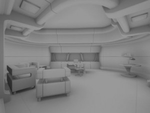starship interior  captains office 3D Модель