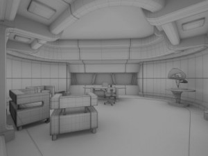 starship interior  captains office 3D Модель