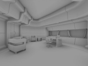 starship interior  captains office 3D Модель