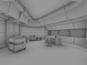 starship interior  captains office 3D Модель