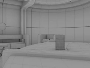 starship interior  captains office 3D Model