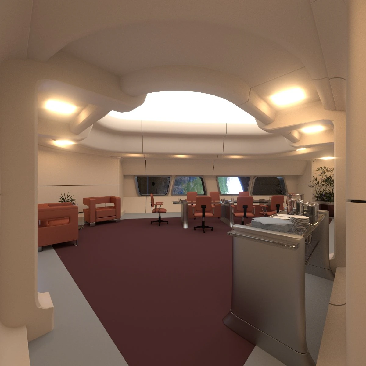 starship interior conference room 3D Model .c4d .max .obj .3ds .fbx .stl .blend 