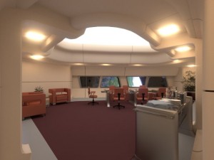starship interior conference room 3D Model