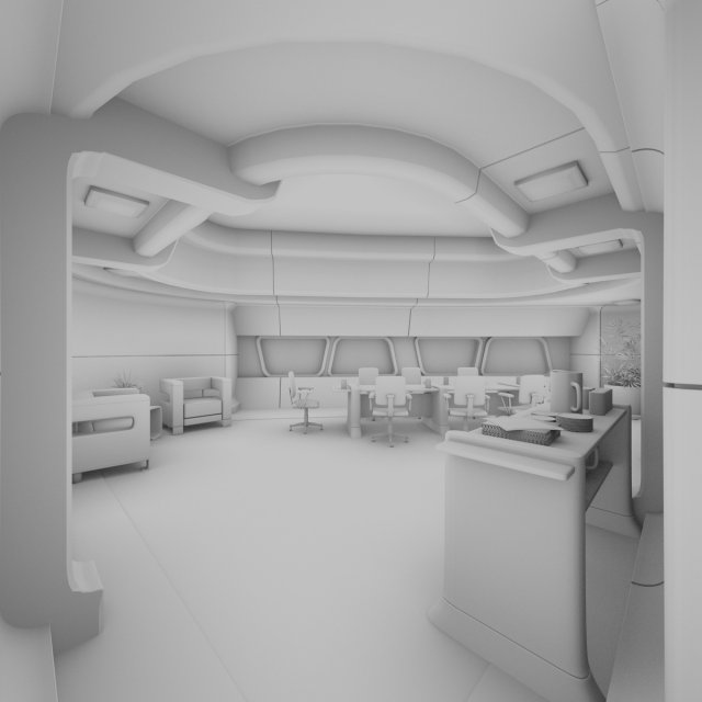 starship interior conference room 3D Model in Fantasy Spacecraft 3DExport