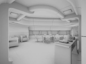 starship interior conference room 3D Model