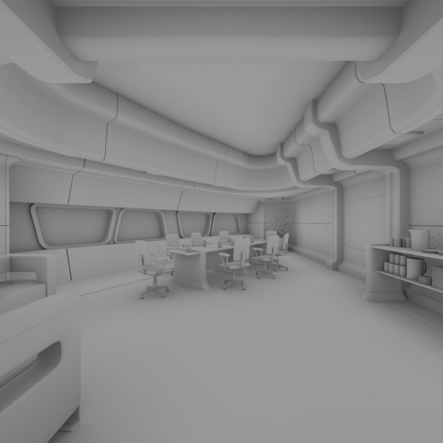 starship interior conference room 3D Model in Fantasy Spacecraft 3DExport