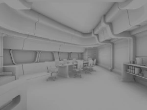starship interior conference room 3D Model