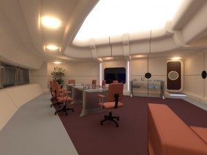 starship interior conference room 3D Модель
