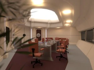 starship interior conference room 3D Model