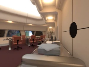 starship interior conference room 3D Model