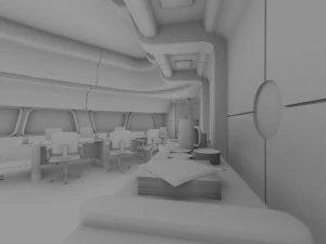 starship interior conference room 3D Model