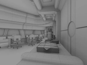 starship interior conference room 3D Model