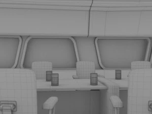 starship interior conference room 3D Model