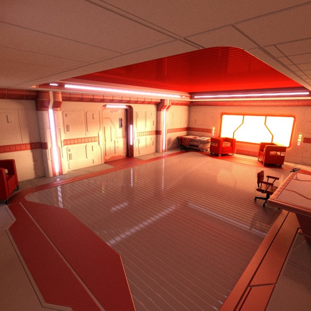 sci fi apartment 3D Model .c4d .max .obj .3ds .fbx .stl .blend 