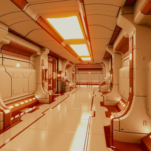 starship corridor hd 2 3D Модель .c4d .max .obj .3ds .fbx .stl .blend 
