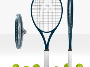 tennis racquet and balls Modèle 3D