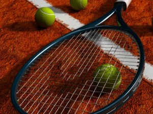 tennis racquet and balls 3D 模型