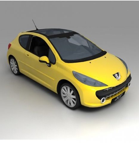 pegeot 207 3D 模型 .c4d .max .obj .3ds .fbx .stl .blend 