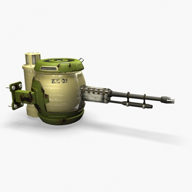 scifi turret 3D Model .c4d .max .obj .3ds .fbx .stl .blend 