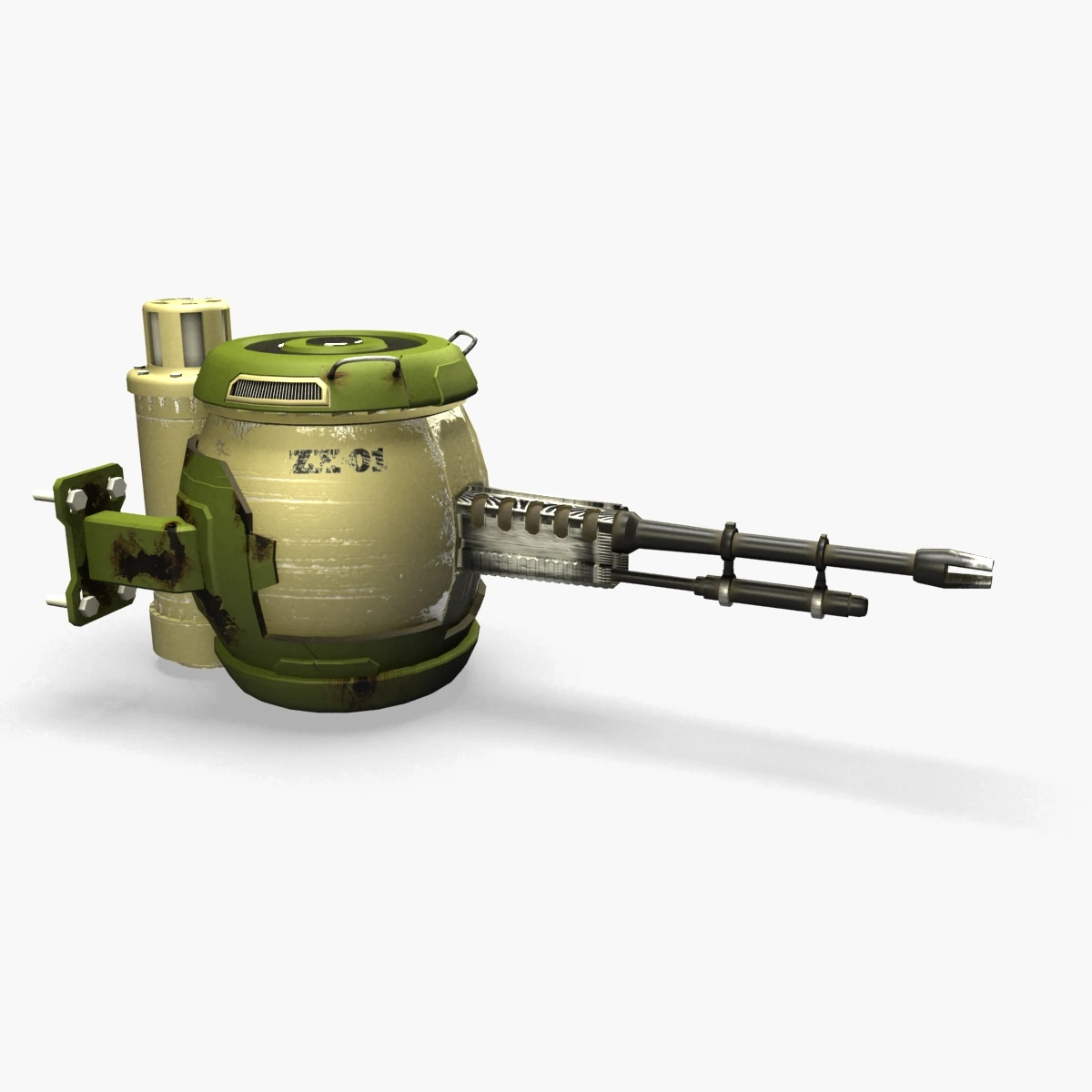 scifi turret 3D Model .c4d .max .obj .3ds .fbx .stl .blend 