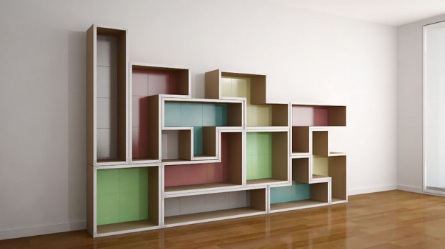 modern shelf 3D मॉडल .c4d .max .obj .3ds .fbx .stl .blend 