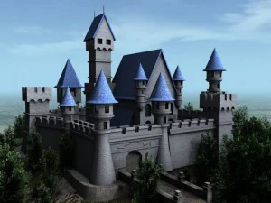 medieval castle scene 3D Model