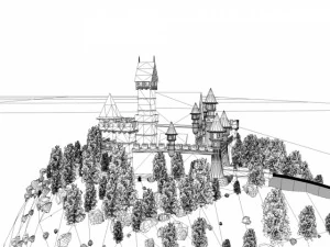 medieval castle scene 3D Model