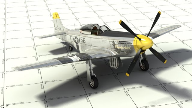 p51d fighter 3D मॉडल .c4d .max .obj .3ds .fbx .stl .blend 
