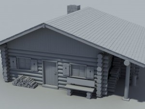 Log cabin 3D Model
