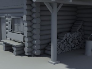 Log cabin 3D Model
