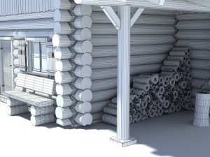 Log cabin 3D Model
