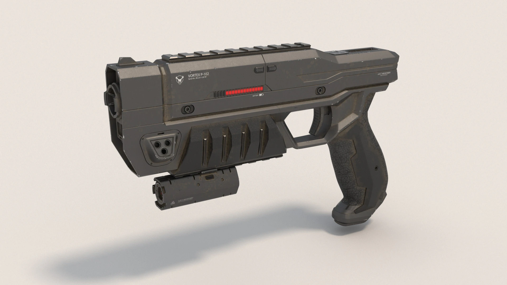 Blaster 3D Model .c4d .max .obj .3ds .fbx .stl .blend 