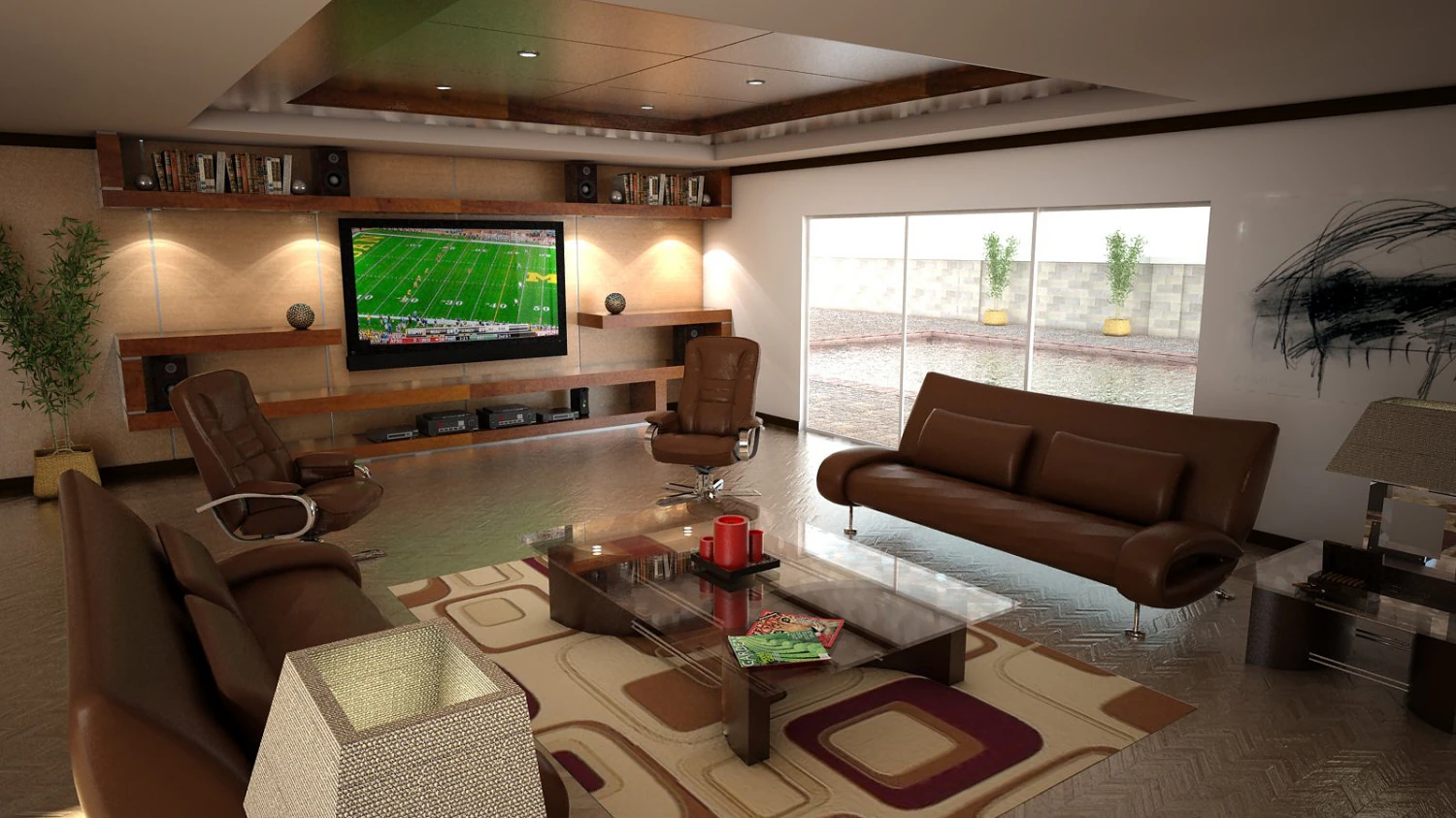 living room 1 3D Model .c4d .max .obj .3ds .fbx .stl .blend